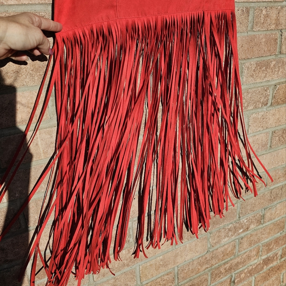 H&M Cochella red fringe trim skirt - Picture 7 of 13